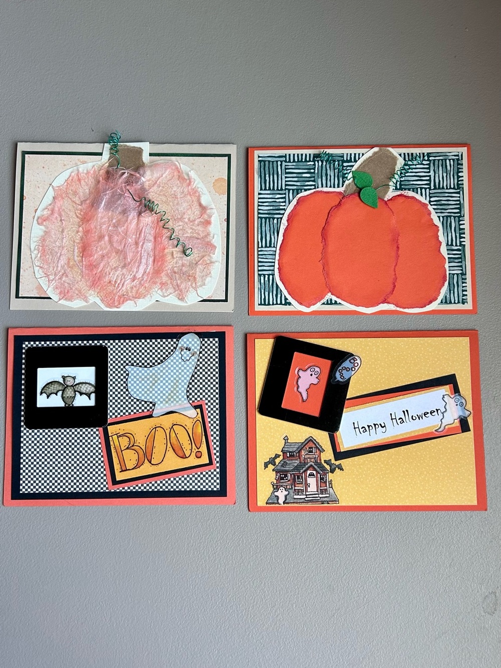 Handmade set of 10 greeting cards and envelopes
